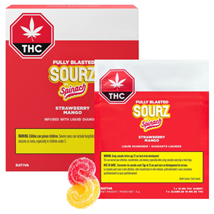 Sourz By Spinach - Fully Blasted Strawberry Mango Gummies - 50G