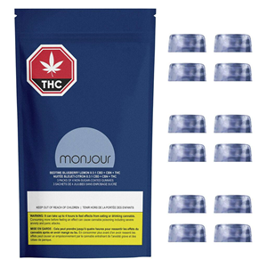 Monjour - Bedtime Blueberry Lemon 8:3:1 CBD:CBN:THC Chews - 12Ea